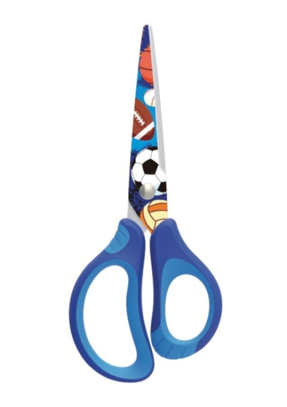 Keyroad Školní nůžky Tattoo Soft 15 cm - modré VOLF kancelářské potřeby spol. s r.o.