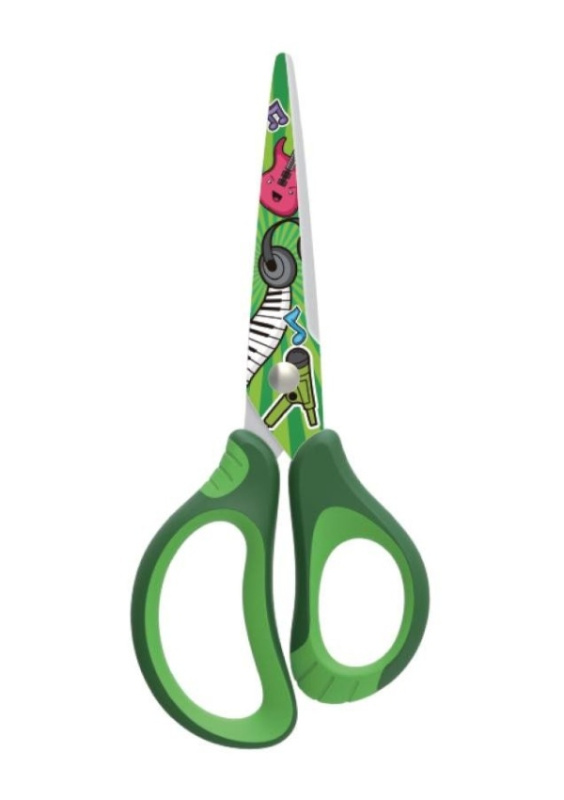 Keyroad Školní nůžky Tattoo Soft 15 cm - zelené VOLF kancelářské potřeby spol. s r.o.