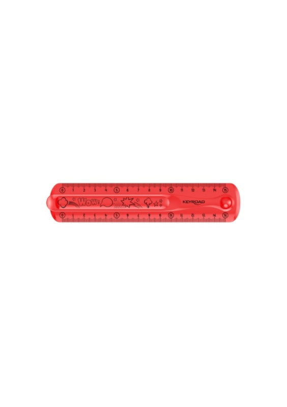 Pravítko KEYROAD - 15cm, ohebné, růžové