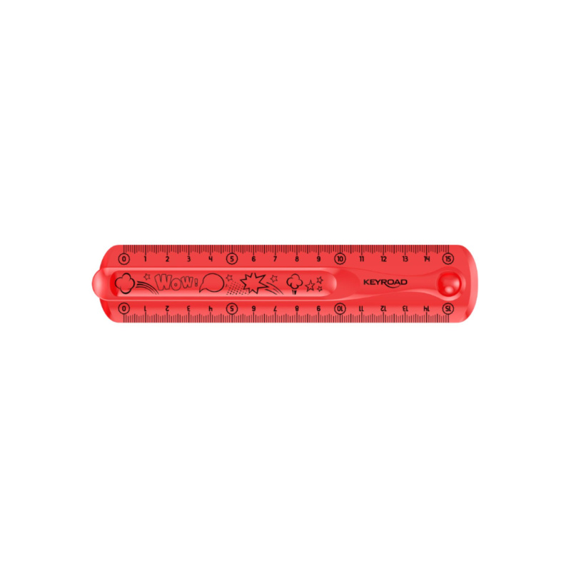 Pravítko KEYROAD - 15cm, ohebné, růžové