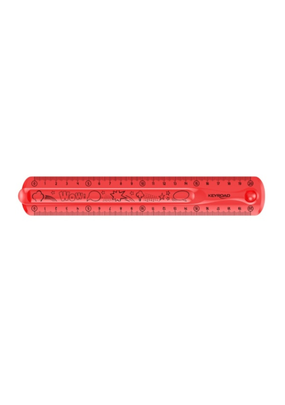 Pravítko KEYROAD - 20cm, ohebné, růžové