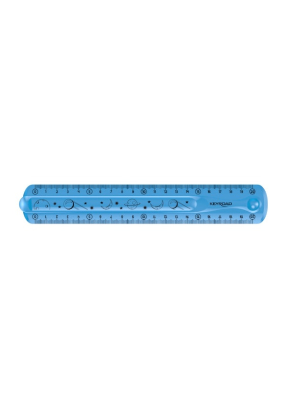 Pravítko KEYROAD - 20cm, ohebné, modré