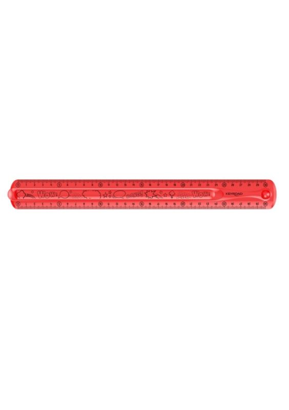 Pravítko KEYROAD - 30cm, ohebné, růžové