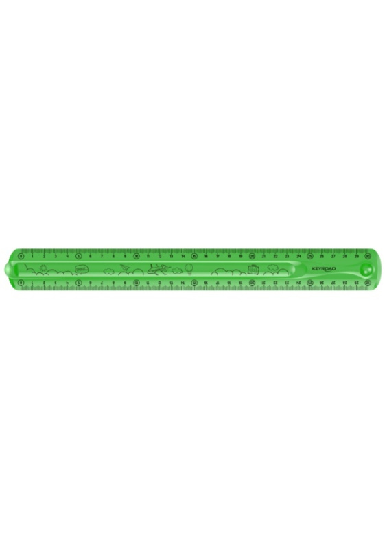 Pravítko KEYROAD - 30cm, ohebné, zelené