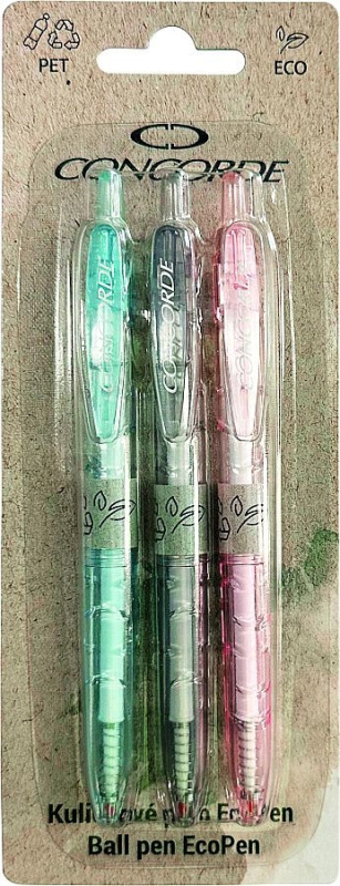 Kuličkové pero CONCORDE EcoPen 0,5mm - 3ks
