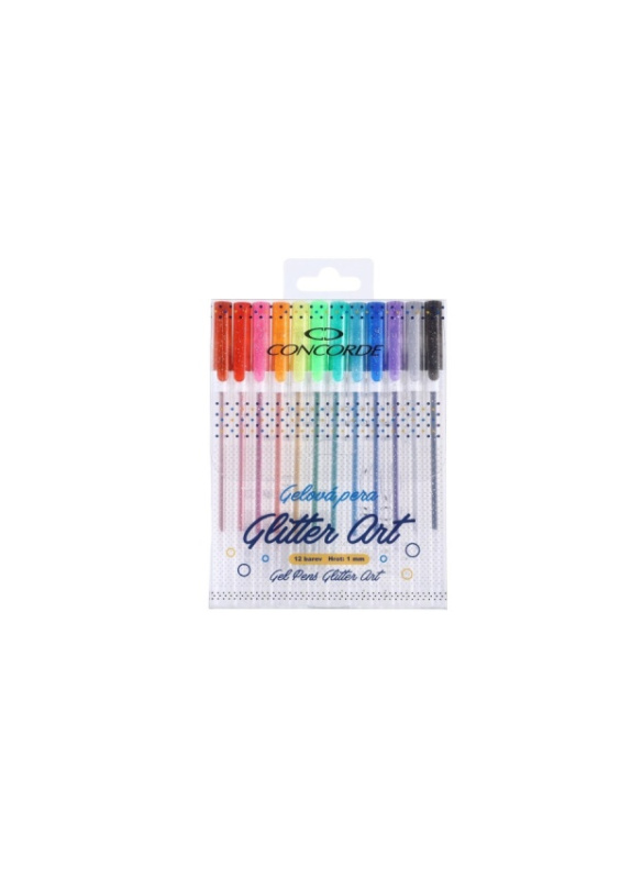 Concorde Gelová pera Glitter Art 1,0mm - sada 12 ks