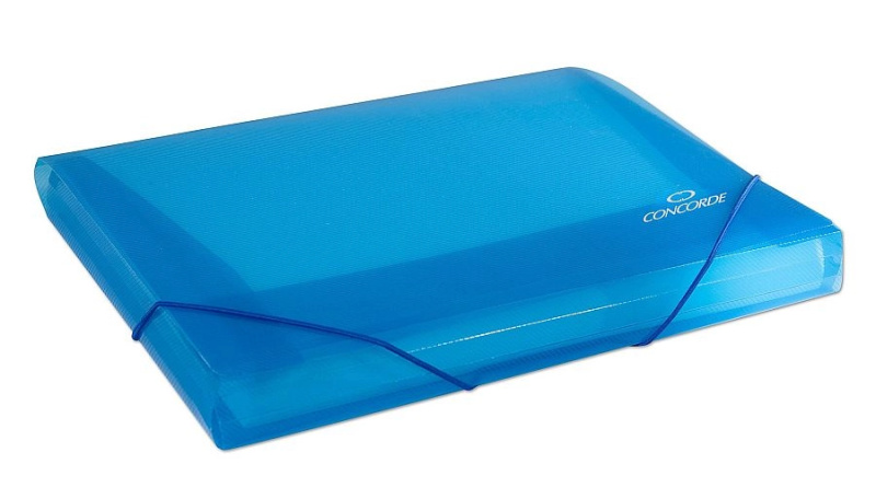 Spisové desky CONCORDE s gumou A4, transp. modrá CONCORDE