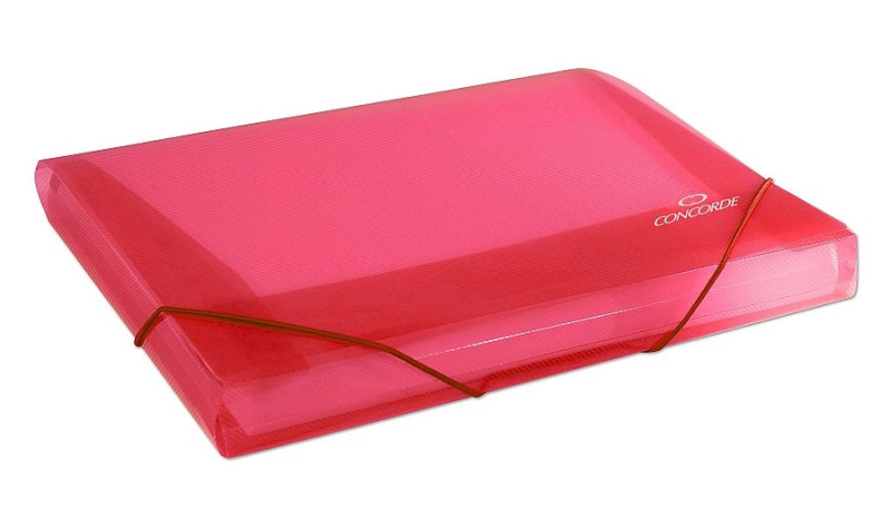 Spisové desky CONCORDE s gumou A4, transp. červená CONCORDE