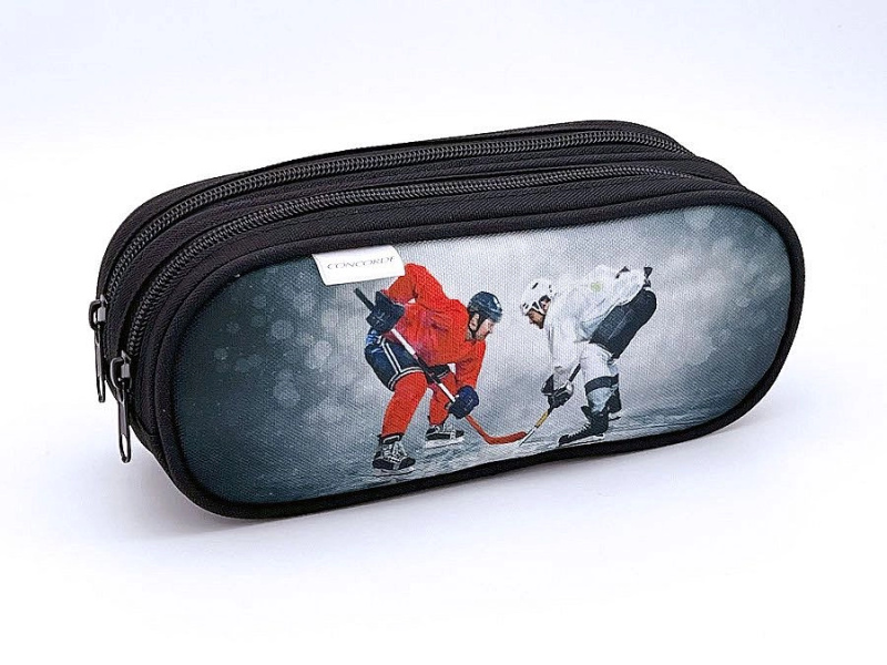 Etue Concorde Lední hokej - 2 zipy, šedý