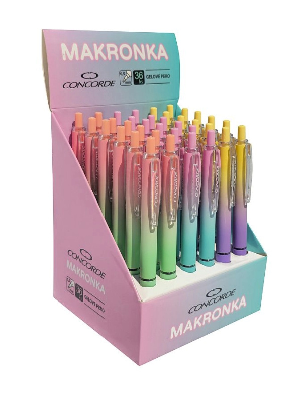 Gelové pero CONCORDE Makronka 0,5 mm - mix pastelových barev