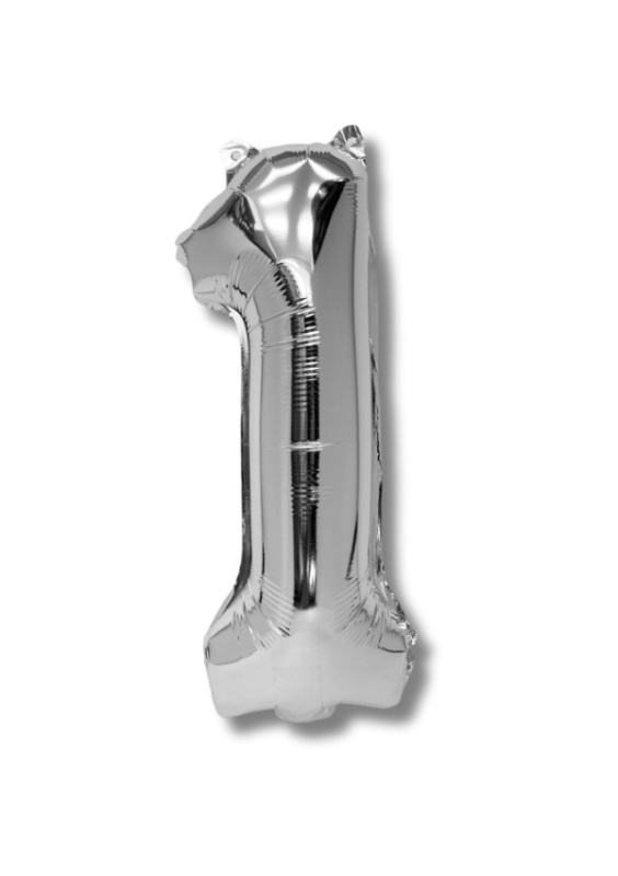 Balónek CONCORDE fóliový 40cm, č.1, stříbrná CONCORDE