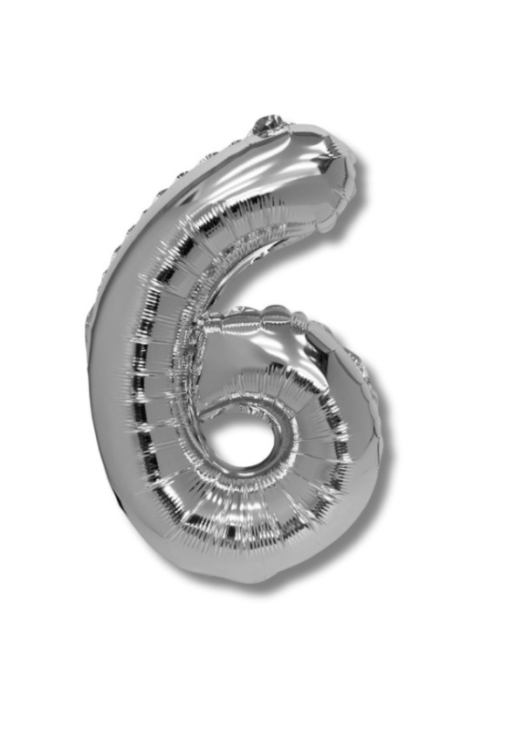 Balónek CONCORDE fóliový 40cm, č.6, stříbrná CONCORDE