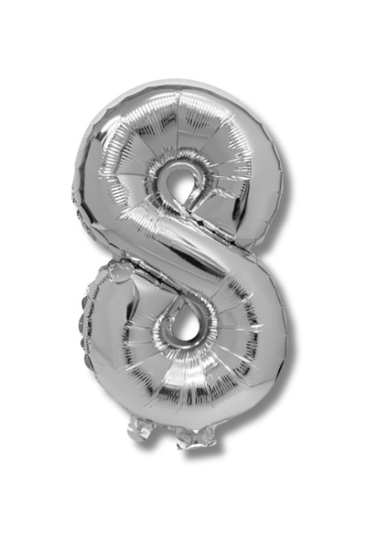 Balónek CONCORDE fóliový 40cm, č.8, stříbrná CONCORDE