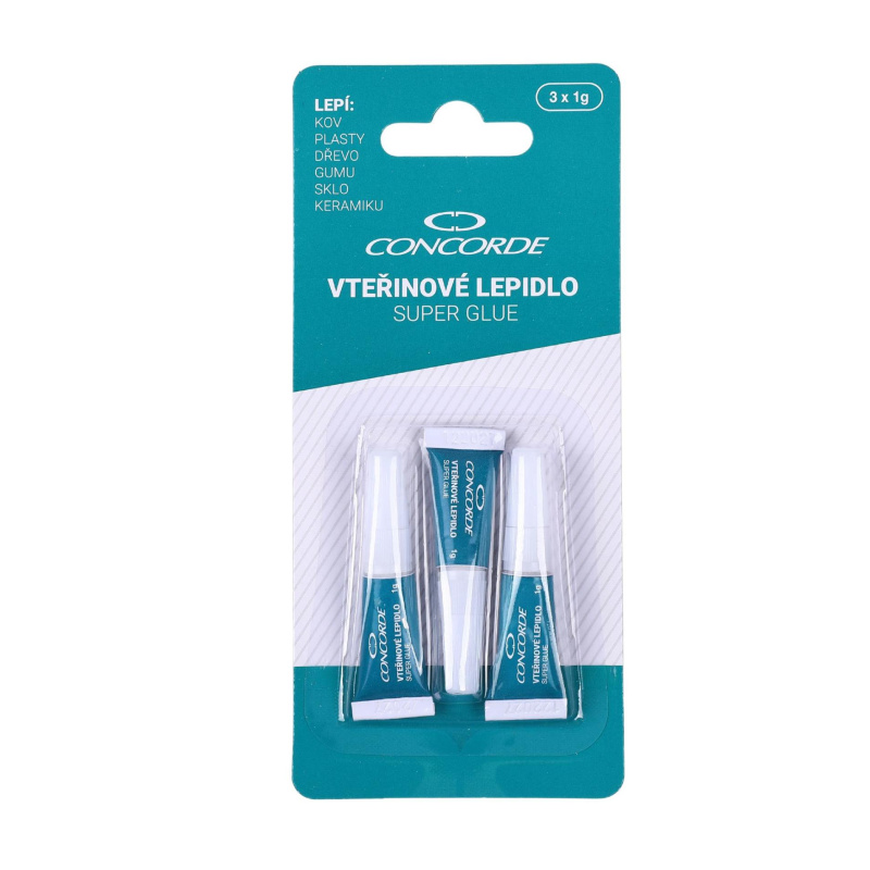 Vteřinové lepidlo CONCORDE, 3x1g, blistr CONCORDE