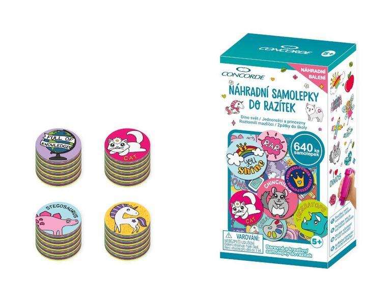 Náhradní samolepky CONCORDE do razítek, asort CONCORDE