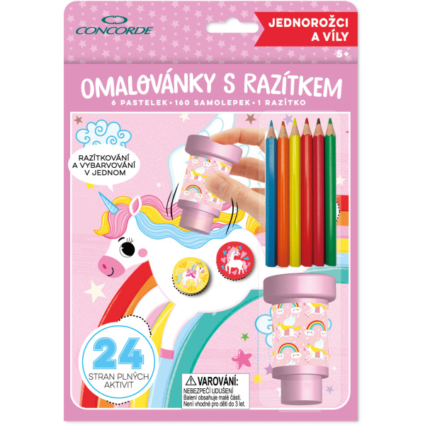 Omalovánky s razítkem CONCORDE Jednorožci a víly CONCORDE