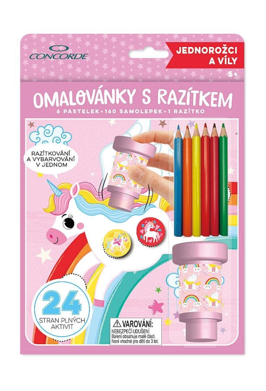 Omalovánky s razítkem CONCORDE Jednorožci a víly CONCORDE