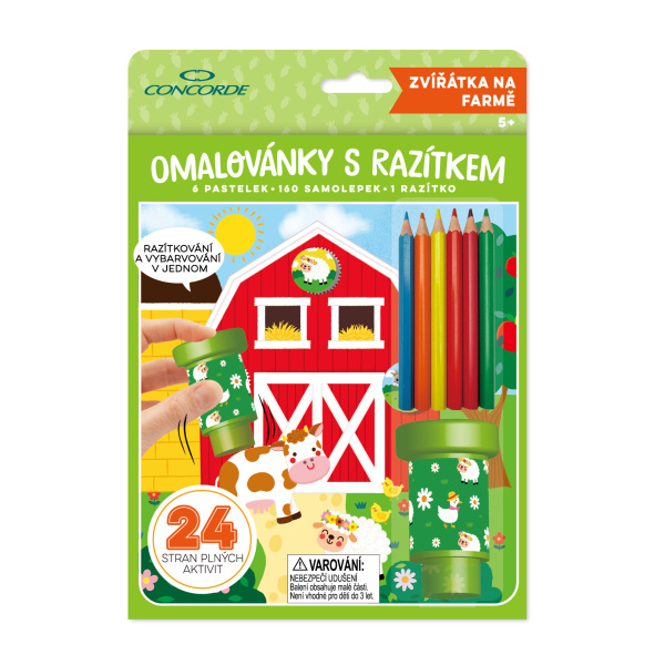 Omalovánky s razítkem CONCORDE Zvířátka na farmě CONCORDE