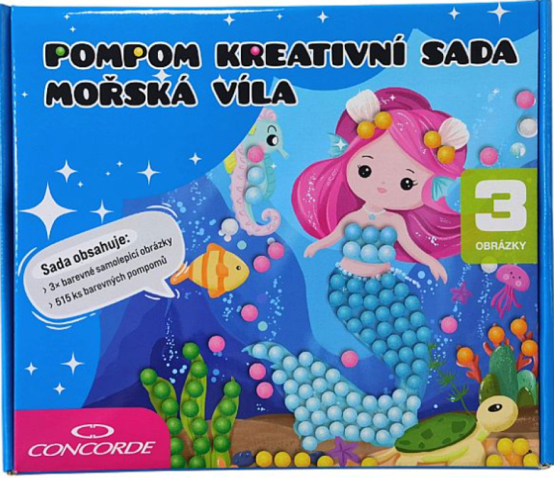 Kreativní sada s pompony Mořská víla CONCORDE