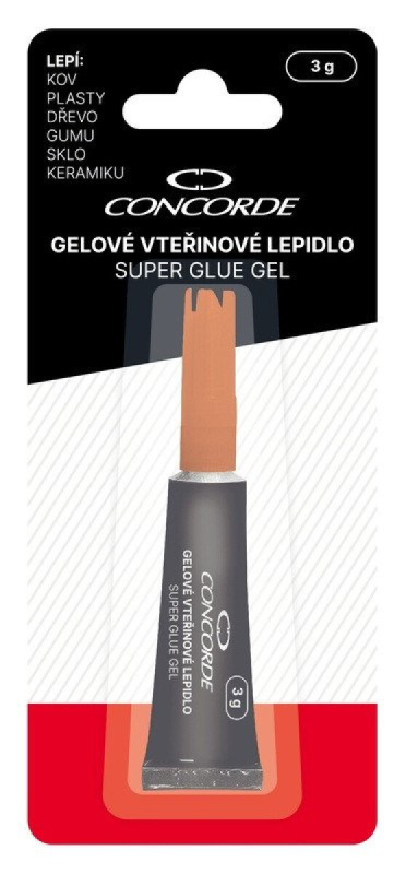 Gelové vteřinové lepidlo Concorde 3 g v blistru