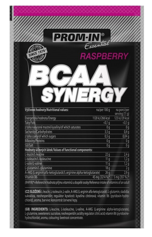 PROM-IN BCAA Synergy, 11 g Příchuť: Malina