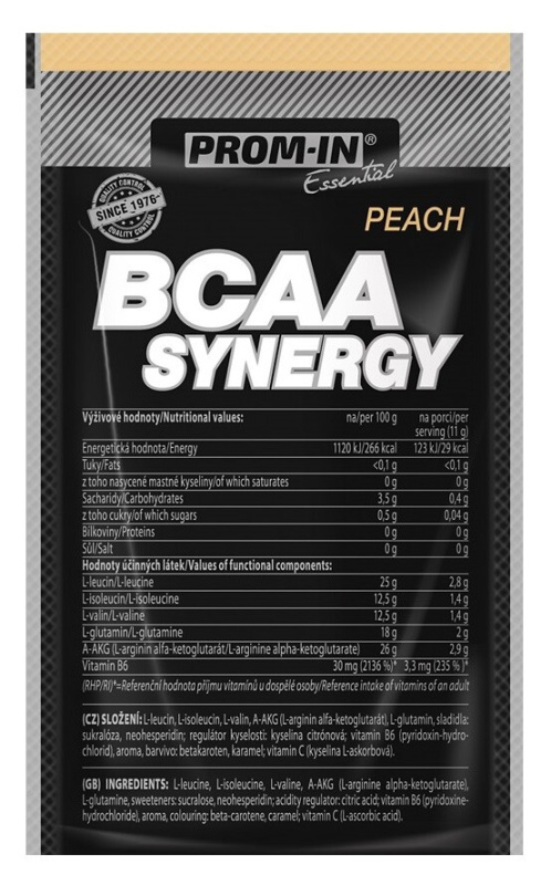 Prom-in Essential BCAA Synergy vzorek 11 g - broskev