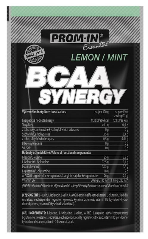 Prom-in Essential BCAA Synergy vzorek 11 g - citron/máta