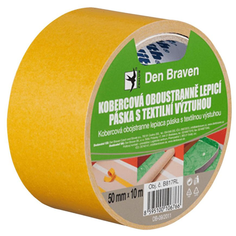 Den Braven Kobercová oboustranně lepicí páska s textilní výztuhou Šířka: 50 (mm), Délka: 25 (m)