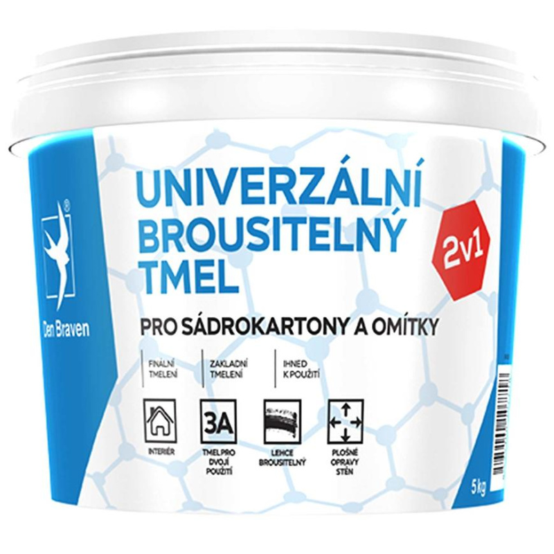 Den Braven Univerzální brousitelný tmel bílá v balení: 5  kg
