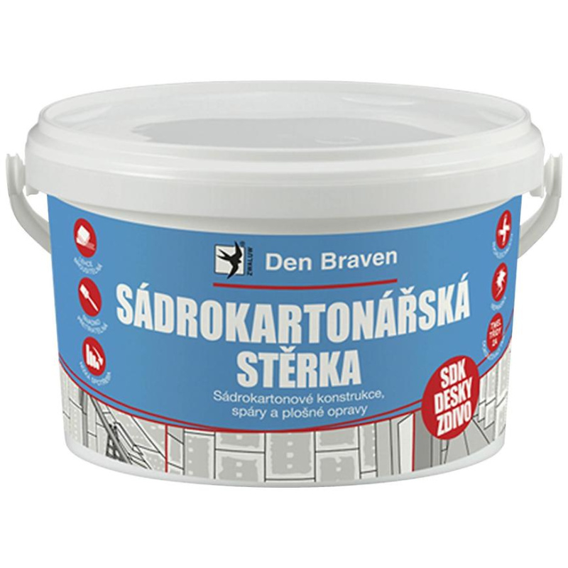 Den Braven Sádrokartonářská stěrka bílá Typ: kbelík, Barva: bílá, v balení: 1,5 kg
