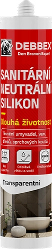 Silikon neutrální sanitární Den Braven OXIM transparentní 280 ml