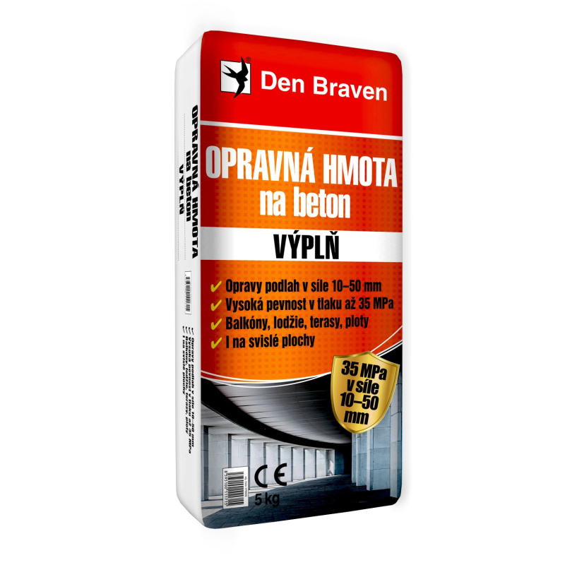 Den Braven Opravná hmota na beton VÝPLŇ Typ: pytel, Barva: šedá, Balení: 5  kg
