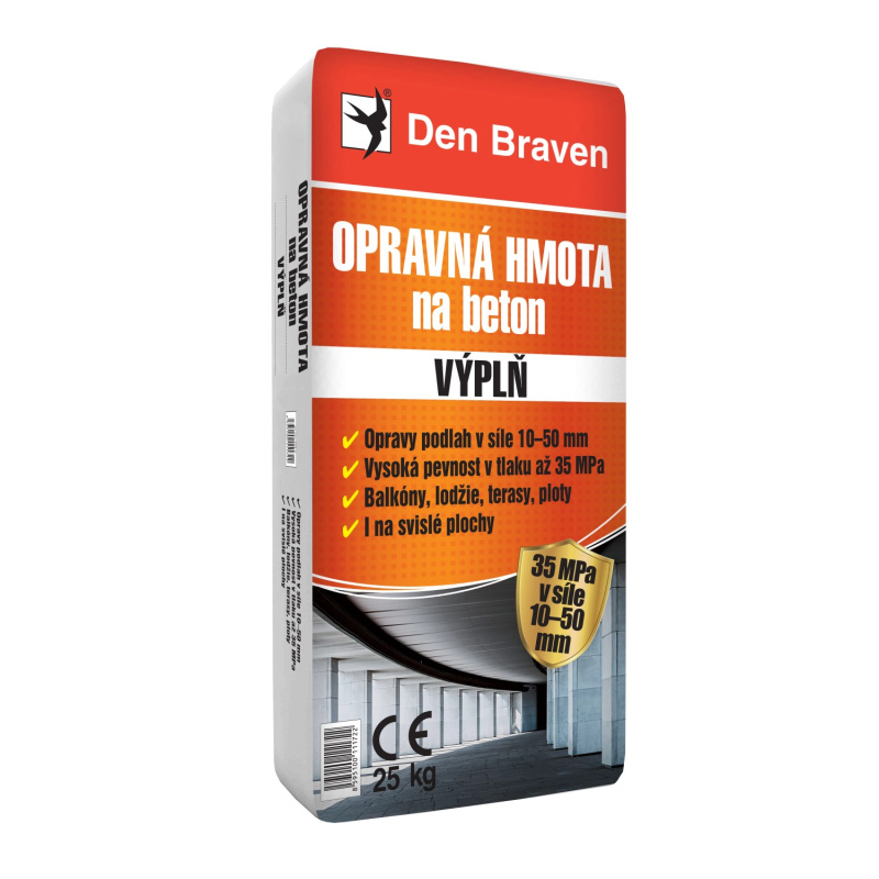 Den Braven Opravná hmota na beton VÝPLŇ Typ: pytel, Barva: šedá, Balení: 25 kg