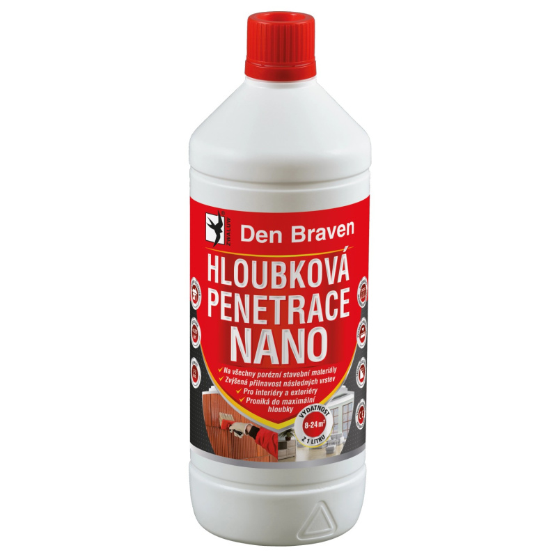 Den Braven Hloubková penetrace NANO Typ: kanystr, Barva: bílá, Balení (ml): 1 l