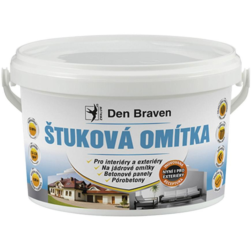 Den Braven Štuková omítka bílá Typ: kbelík, Barva: bílá, Balení: 14 kg