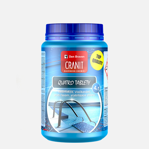 Den Braven Cranit Quatro tablety – dezinfekce, proti řasám, vločkování, stabilizace Balení: 2,4 kg