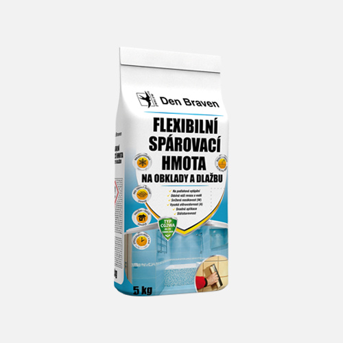 Den Braven Flexibilní spárovací hmota na obklady a dlažbu Barva: Tmavě hnědá, Balení: 5  kg