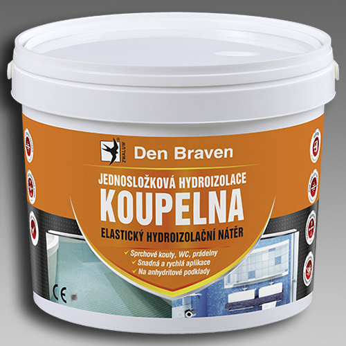 Den Braven Jednosložková disperzní hydroizolace Koupelna Barva: černá, v balení: 5  kg
