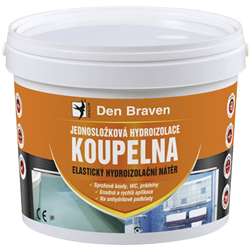 Den Braven Jednosložková disperzní hydroizolace Koupelna Barva: černá, v balení: 5  kg
