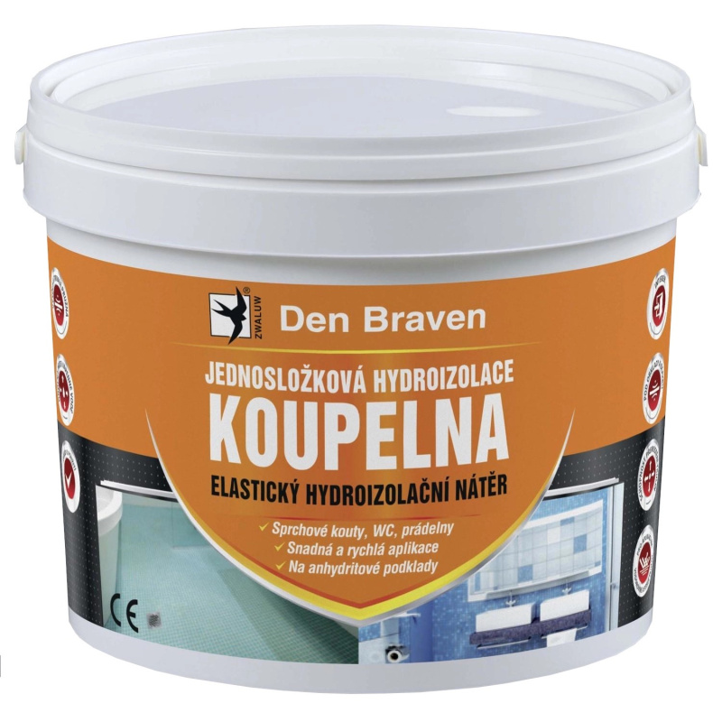 Den Braven Jednosložková disperzní hydroizolace Koupelna Barva: černá, v balení: 5  kg