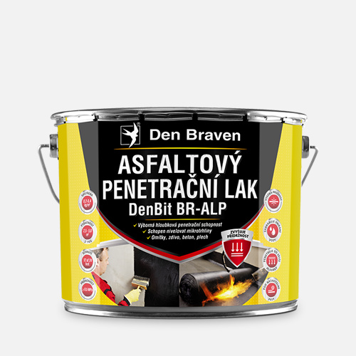 Den Braven Asfaltový penetrační lak DenBit BR – ALP Typ: kbelík, Barva: černá, v balení: 4,5 kg