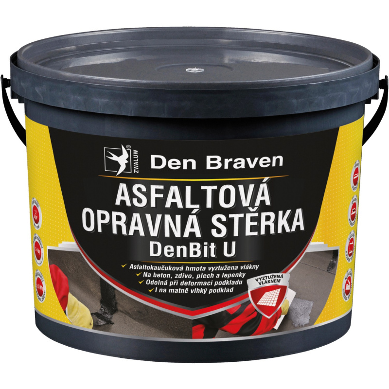 Den Braven Asfaltová opravná stěrka DenBit U Barva: černá, v balení: 10 kg