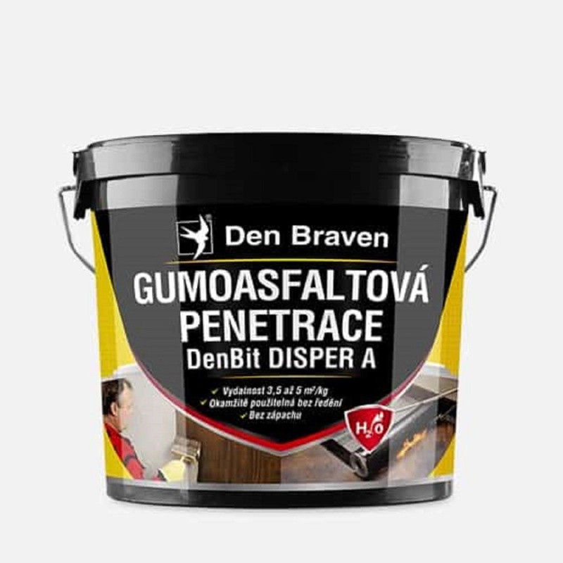 Den Braven Gumoasfaltová penetrace DenBit DISPER A Typ: kbelík, Barva: černá, v balení: 5  kg