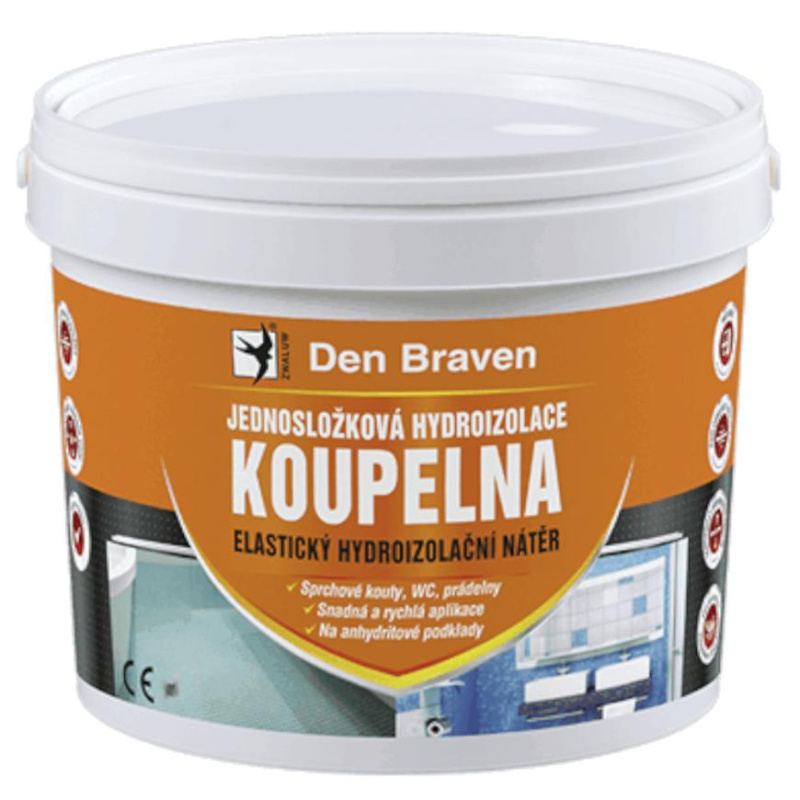 Den Braven Jednosložková disperzní hydroizolace Koupelna Barva: černá, v balení: 2,5 kg
