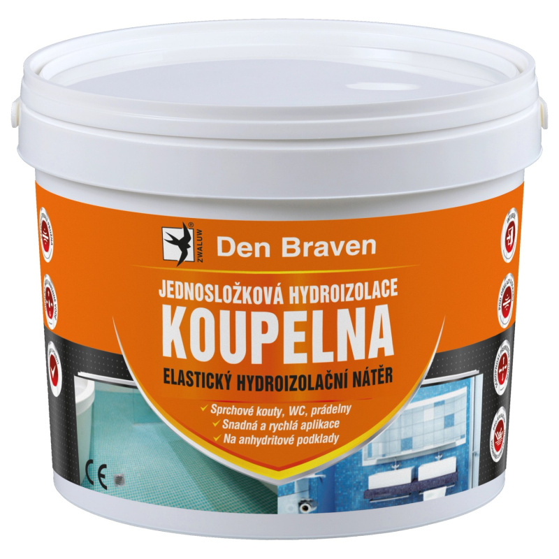 Den Braven Jednosložková disperzní hydroizolace Koupelna Barva: černá, v balení: 2,5 kg