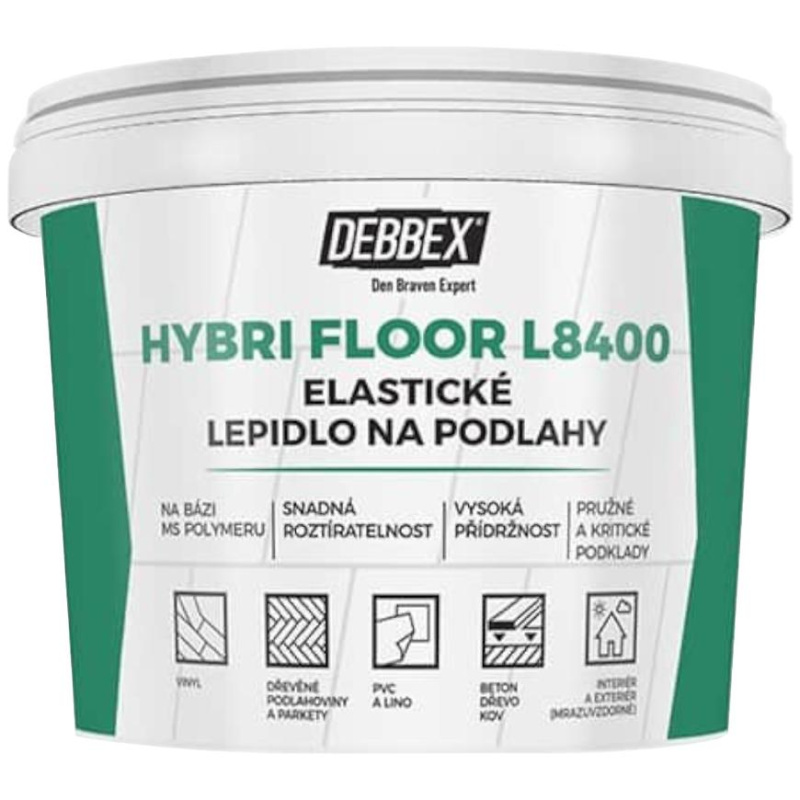 Den Braven Elastické lepidlo na podlahy HYBRI FLOOR L8400 Typ: kbelík, Balení: 5  kg