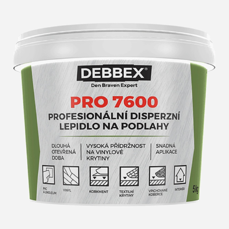 Den Braven Profesionální disperzní lepidlo na podlahy PRO 7600 Typ: kbelík, Balení: 1  kg