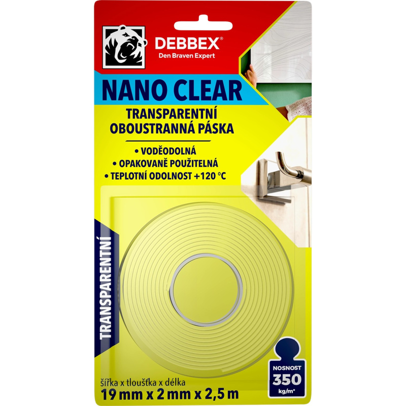Oboustranná páska Nano Clear 19mm x 2.5m