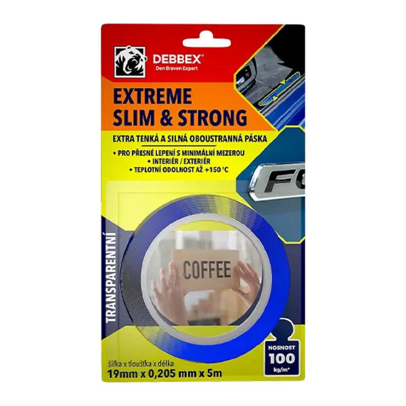 Oboustranná páska Extreme Slim Clear 19mm x 5m