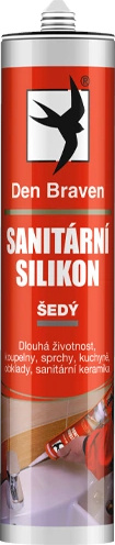 Silikon sanitární Den Braven šedý 280 ml